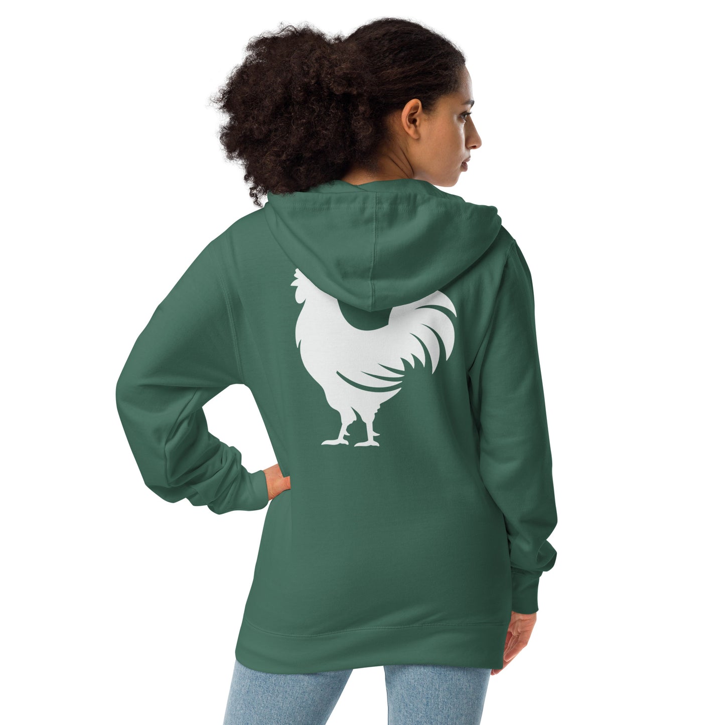 Unisex fleece zip up hoodie
